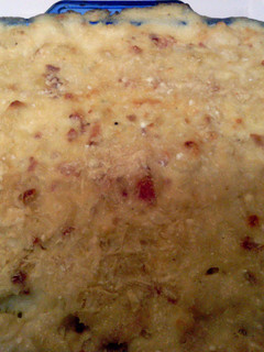 A picture of Fontina, Gruyere, White Cheddar and Bacon Macaroni and Cheese.