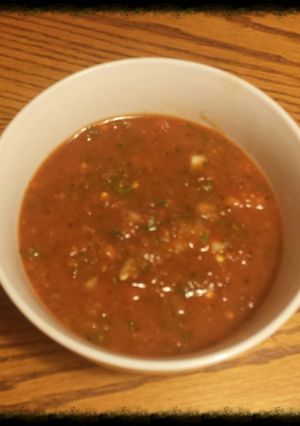 A picture of Firehouse Roasted Peppers and Garlic Salsa.