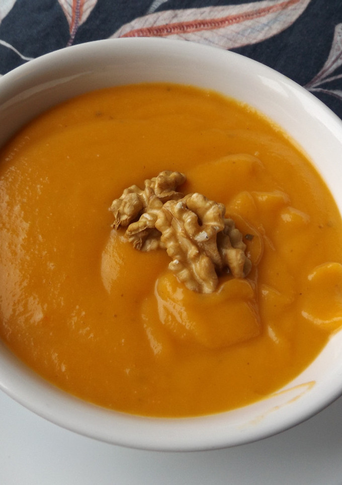 Una foto de Crema de zanahoria y calabaza