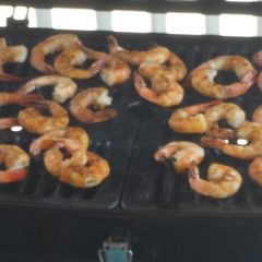 A picture of BBQ jumbo shrimp.