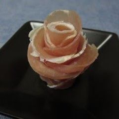 A picture of How to Make a Rose with Cured Ham.