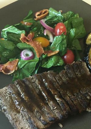 A picture of Strip Steak.. Roasted-well Done..