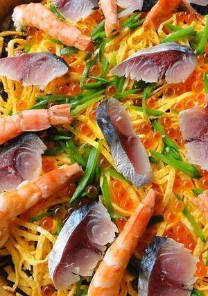 A picture of Chirashi Sushi (Sushi for Dolls' Day).