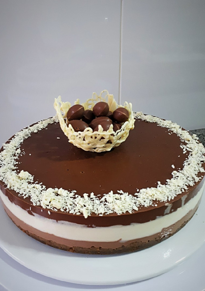Una foto de Tarta 3 chocolates para diabéticos