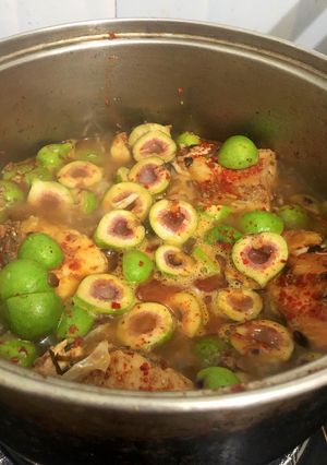 A picture of Braised Fish with Figs.