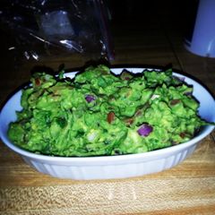 A picture of authentic Mexican guacamole.