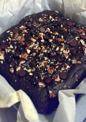 A picture of Delicious Protein Packed Brownies (w/o the protein powder!).