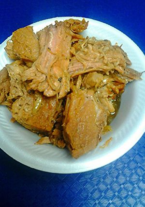 A picture of Italian pork roast in wine.