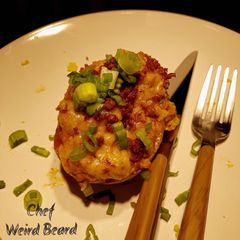 A picture of Spicy Chorizo Twice Baked Potatoes.