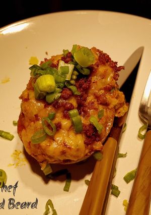 A picture of Spicy Chorizo Twice Baked Potatoes.