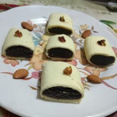 Delicious Healthy tasty milk powder coconut biscuit rolls without fire A picture of Delicious Healthy tasty milk powder coconut biscuit rolls without fire.