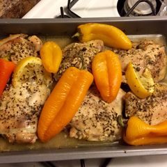 A picture of J's lemon pepper chicken.