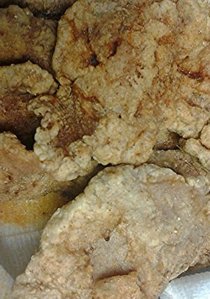 A picture of Deep fried thin chops.