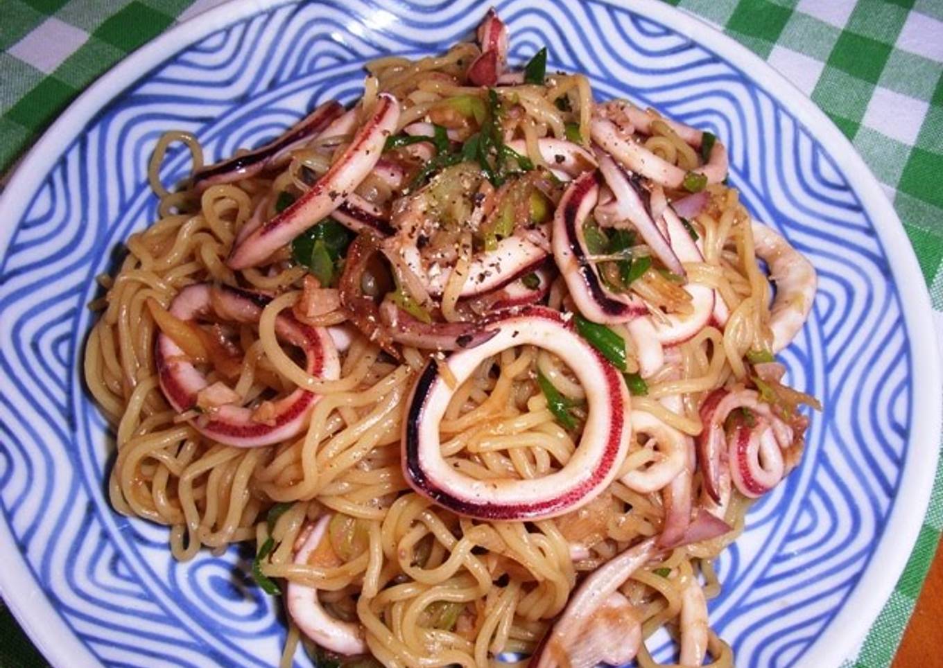 Simple Squid Yakisoba Stir-Fried Noodles Oyster Sauce
