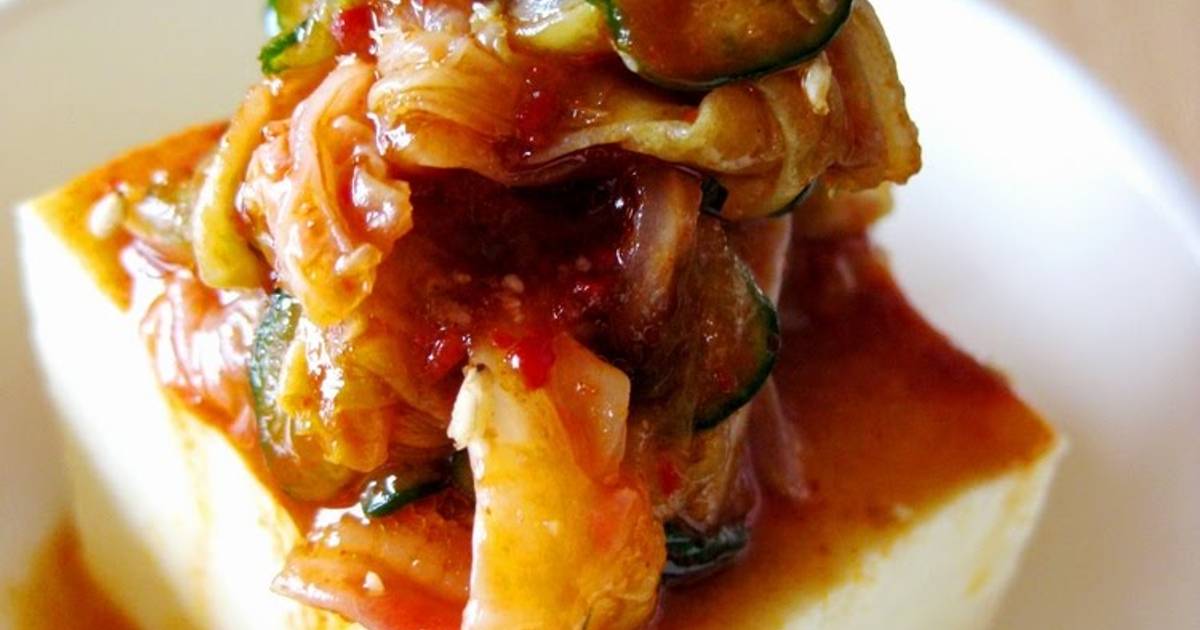 Chilled Tofu with Sesameflavored Kimchi Recipe by cookpad.japan Cookpad
