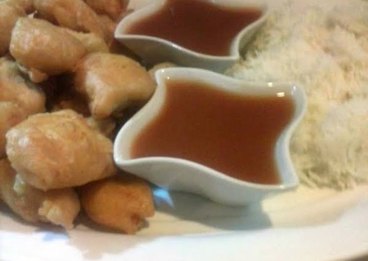 Recipe of Perfect Sweet and sour sauce with chicken tempura