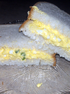 A picture of Macs egg salad sandwich.