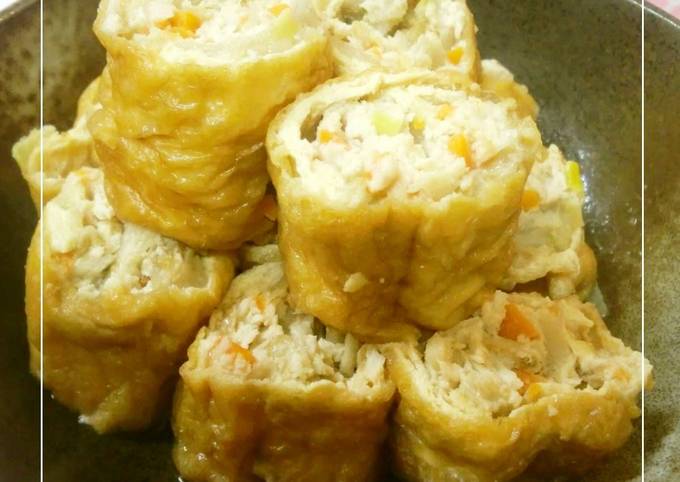 Simple Way to Make Super Quick Homemade Minced Chicken Wrapped with Fried Tofu
