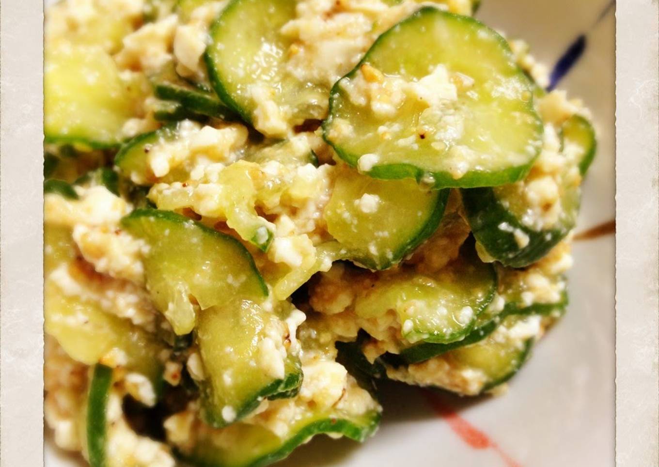 Silken Tofu with Cucumbers, White Sesame & White Miso