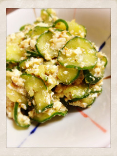 A picture of Silken Tofu with Cucumbers, White Sesame & White Miso.
