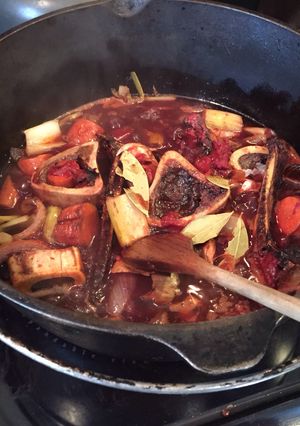 A picture of Emeril's Beef Stock.