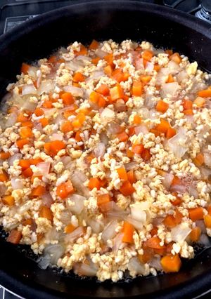 A picture of *Baby Food Late Stage* Oyako-don Style Make-Ahead Meal.
