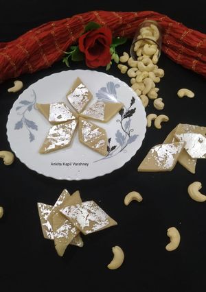 A picture of Kaju Katli.