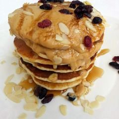 Cashew Nut Pancake Top Peanut Butter And Honey A picture of Cashew Nut Pancake Top Peanut Butter And Honey.