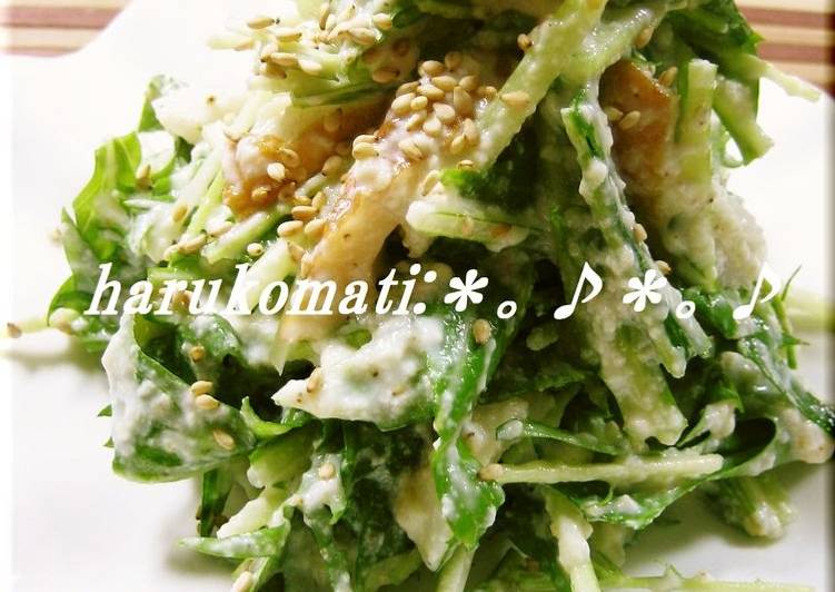 Steps to Make Award-winning Delicious Mizuna Salad with Tofu Dressing
