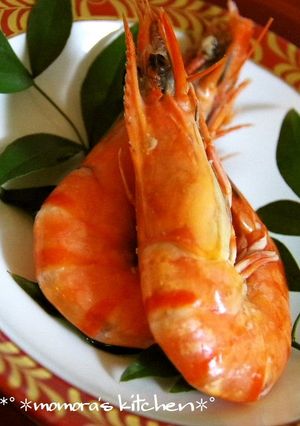 A picture of Stewed Glazed Shrimp (with Heads).