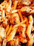 Garlic Chicken Penne Pasta with Spicy Marinara