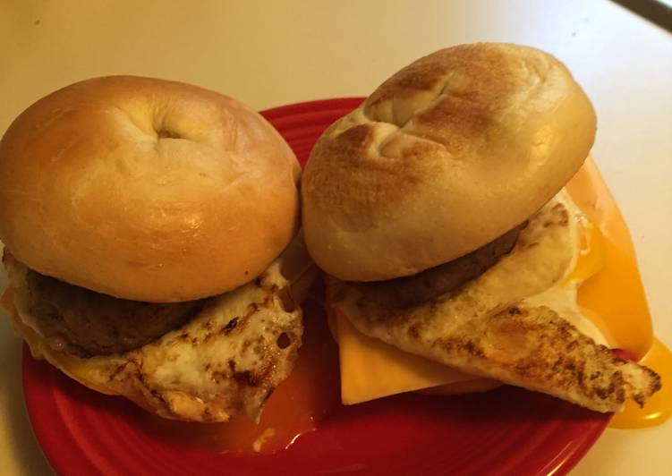Recipe: Yummy Sausage,egg And Cheese Bagels