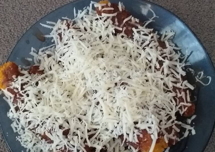 Pisang pasir coklat meleleh keju