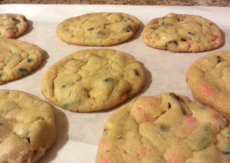 Recipe of Any-night-of-the-week Chocolate chip Birthday cake cookies