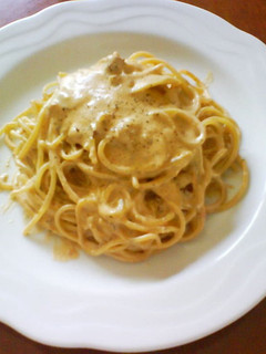 A picture of Ricotta Cheese, Walnut, and Tomato Sauce Pasta.