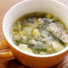 A picture of Japanese Leek and Ginger Soup.