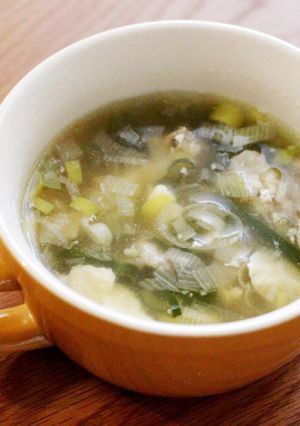A picture of Japanese Leek and Ginger Soup.
