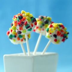 A picture of Trix Cereal Cake Pops.