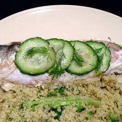 A picture of Feta And Dill Stuffed Sea Bass.