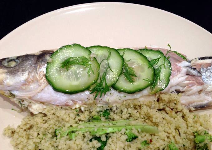 Feta And Dill Stuffed Sea Bass