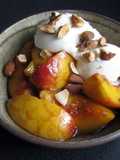 Peaches with Caramel Sauce