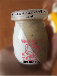 Hình của món Pudding chuối mix chia, sữa dừa mix đường dừa.