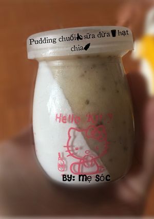 Hình của món Pudding chuối mix chia, sữa dừa mix đường dừa.