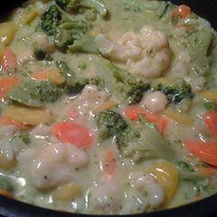 A picture of creamy vegetables Normandy blend.