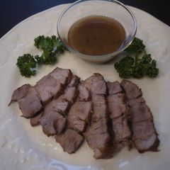 A picture of Roast Pork & Excellent Groovy Sauce.