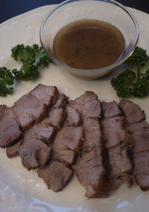 A picture of Roast Pork & Excellent Groovy Sauce.