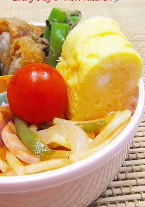 A picture of Beautiful Yellow Tamagoyaki Omelet.