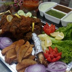 Roasted mutton raan A picture of Roasted mutton raan.