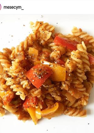 Une photo de Pâtes aux poivrons