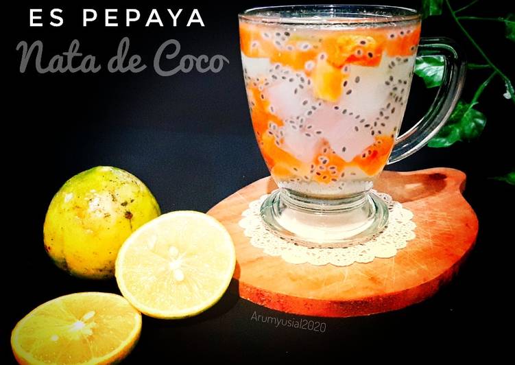 Kiat-kiat mengolah Es Pepaya Nata de Coco sedap